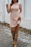 Pearl-Embellished Turtleneck Sweater Dress