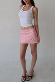 Sequin Floral Accent Mini Skirt
