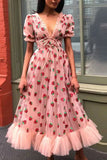 Strawberry Midi Tulle Dress