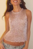 Sheer Sleeveless Ribbed Top