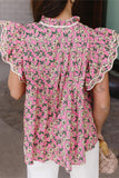 Floral Ruffle Sleeve Top