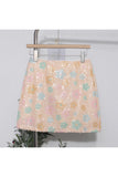 Floral Sequin Mini Skirt