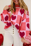 Heart Block Mock Neck Sweater