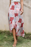 Patchwork Button-Front Skirt