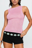 Scalloped Edge Knit Tank Top