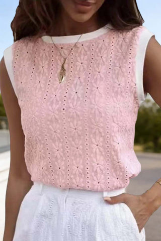 Sleeveless Eyelet Tank Top