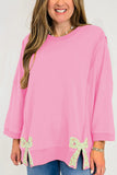 Bow-Accent Casual Sweatshirt