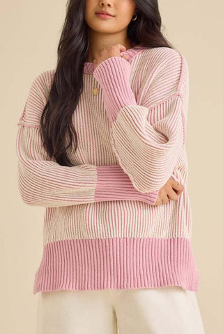 Stylish Striped Knit Sweater