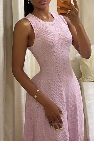 Elegant Embellished Knit Maxi Dress