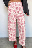 Floral Print Straight-Leg Jeans
