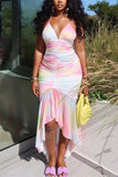 Halter Ruched Midi Dress