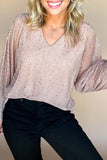 Metallic Pleated Blouse