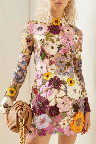Floral Embellished Casual Dress
