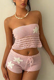 Crochet Strapless Short Set