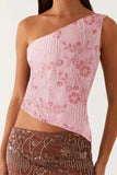 Asymmetric Sequin Tank Top