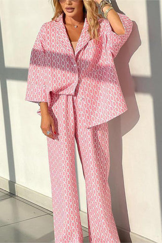 Patterned Lounge Pant Set