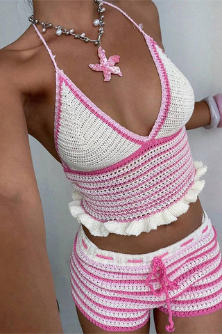 Chic Knit Halter Short Set