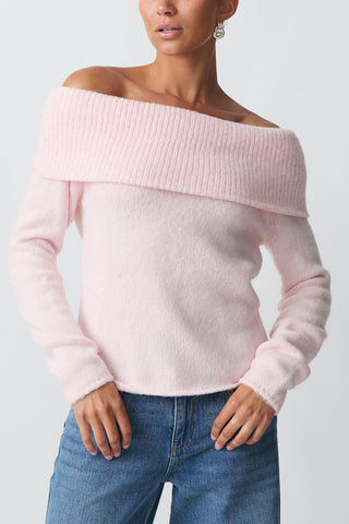 Off-Shoulder Knit Sweater