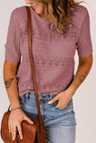 Short-Sleeve Textured Sweater Top