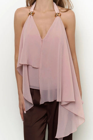 Halter Neck Layered Blouse