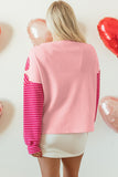Floral Patch Striped Sleeve Top