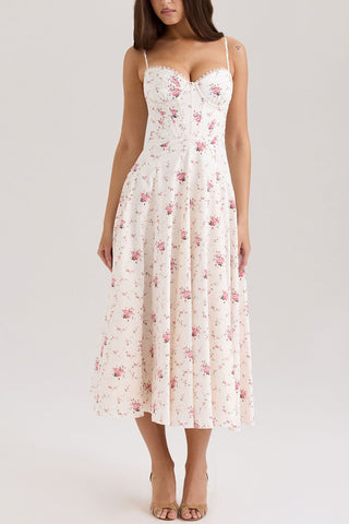 Floral Sweetheart Midi Dress