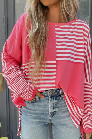 Striped Sweatshirt with Asymmetric Design