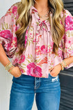 Floral Tie-Neck Blouse