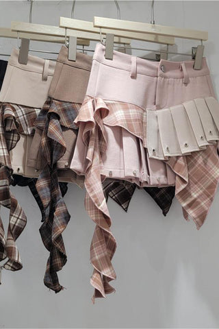 Asymmetrical Layered Mini Skirt