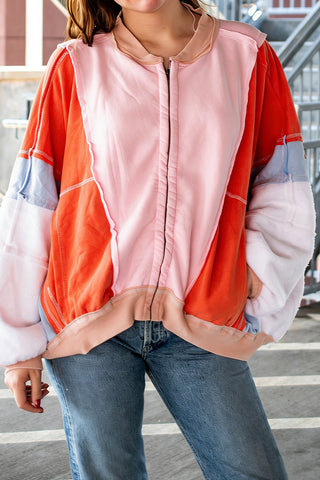 Versatile Zip-Front Colorblock Jacket