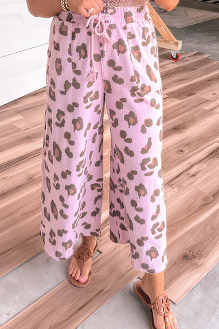 Wide-Leg Printed Casual Pants