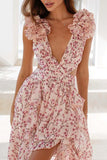 Cut-Out Floral Evening Dress
