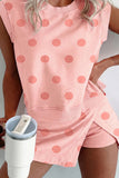 Polka Dot Skirt Set with Sleeveless Top