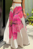 Floral Print Casual Maxi Skirt