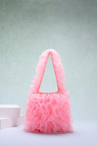 Ruffled Tote Handbag