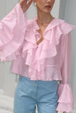 Flowy Layered Ruffle Blouse