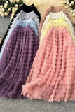 Layered Ruffle Maxi Skirt