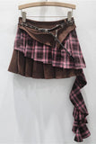 Asymmetrical Layered Mini Skirt