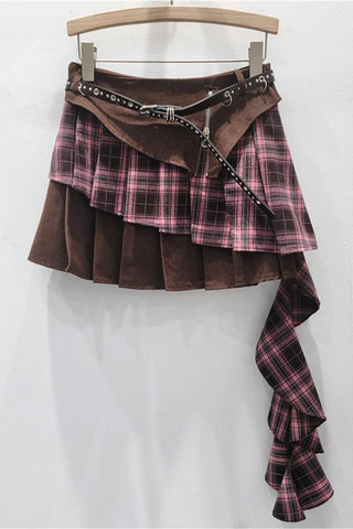 Asymmetrical Layered Mini Skirt