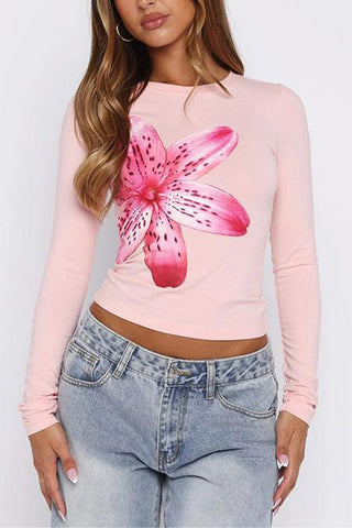 Floral Print Long Sleeve Blouse