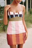 Strappy Colorblock Casual Dress