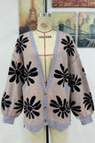 Floral Patterned Button-Front Cardigan