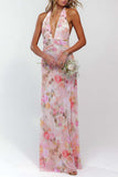 Halter Floral Maxi Dress