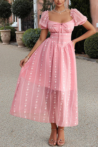 Puff Sleeve Casual Dress