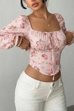 Floral Puff-Sleeve Blouse