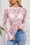 Floral Mesh Long Sleeve Top
