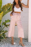 Flower Patch Knit Cropped Wide Leg Pants