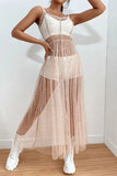 Elegant Sheer Overlay Dress