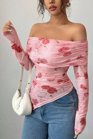 Off-Shoulder Floral Blouse