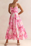 Flowy Spaghetti Strap Midi Dress